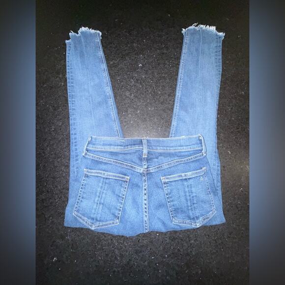 UEC RAG & BONE HIGH RISE ANKLE SKINNY RAW HEM FRONT PINTUCK SZ 26 - Picture 10 of 13